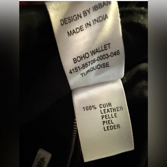 Anthropologie ibBan Handmade Raffia Leather Crossbody Bag Teal Black Tassel - Picture 9 of 16